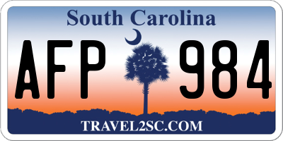 SC license plate AFP984