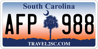 SC license plate AFP988