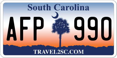 SC license plate AFP990