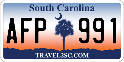 SC license plate AFP991