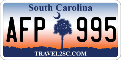 SC license plate AFP995