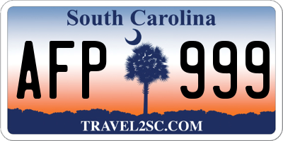 SC license plate AFP999