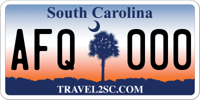 SC license plate AFQ000