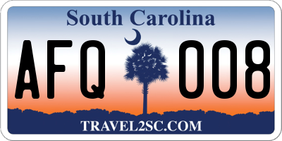 SC license plate AFQ008