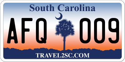 SC license plate AFQ009