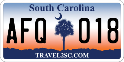 SC license plate AFQ018