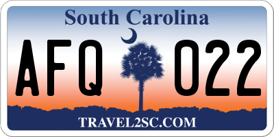SC license plate AFQ022