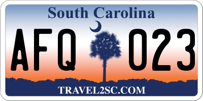 SC license plate AFQ023