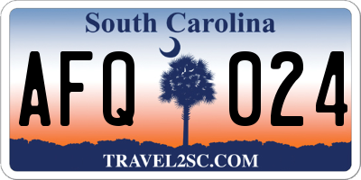 SC license plate AFQ024
