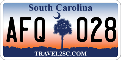 SC license plate AFQ028