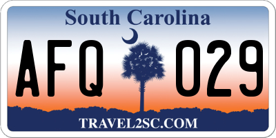 SC license plate AFQ029