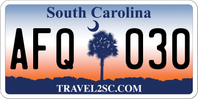 SC license plate AFQ030