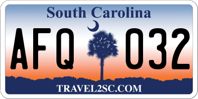 SC license plate AFQ032
