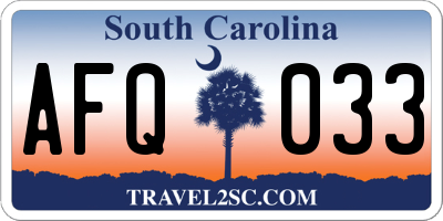 SC license plate AFQ033