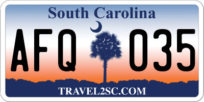 SC license plate AFQ035
