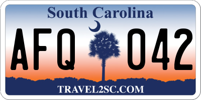 SC license plate AFQ042