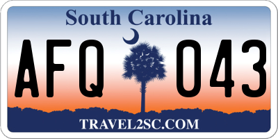 SC license plate AFQ043