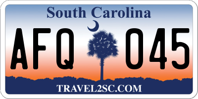 SC license plate AFQ045