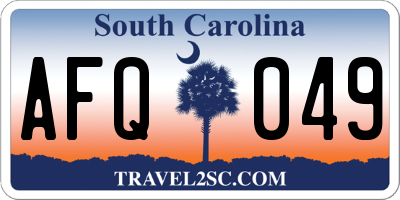 SC license plate AFQ049