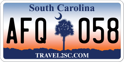 SC license plate AFQ058