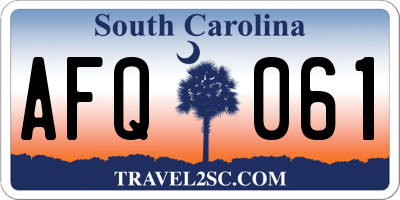SC license plate AFQ061