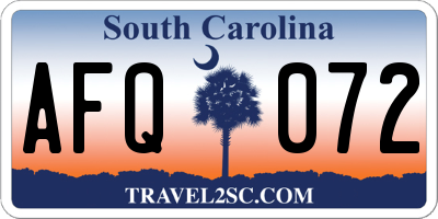 SC license plate AFQ072