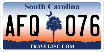SC license plate AFQ076