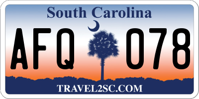 SC license plate AFQ078