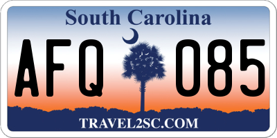 SC license plate AFQ085