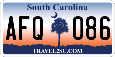 SC license plate AFQ086