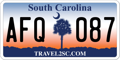SC license plate AFQ087