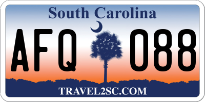 SC license plate AFQ088