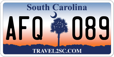 SC license plate AFQ089