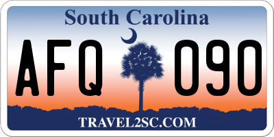 SC license plate AFQ090