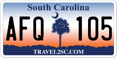 SC license plate AFQ105