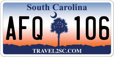SC license plate AFQ106