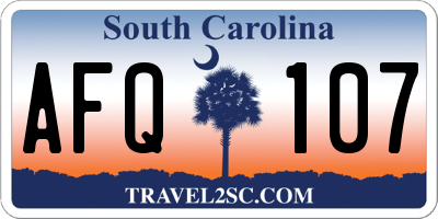 SC license plate AFQ107