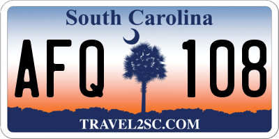 SC license plate AFQ108