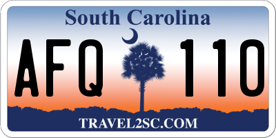 SC license plate AFQ110
