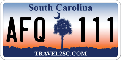 SC license plate AFQ111