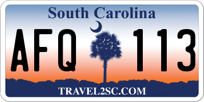 SC license plate AFQ113