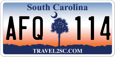 SC license plate AFQ114