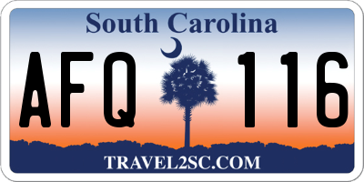 SC license plate AFQ116