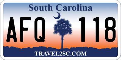 SC license plate AFQ118