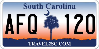 SC license plate AFQ120