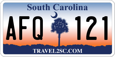 SC license plate AFQ121