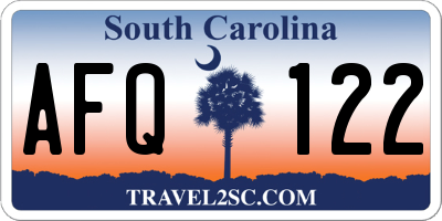 SC license plate AFQ122