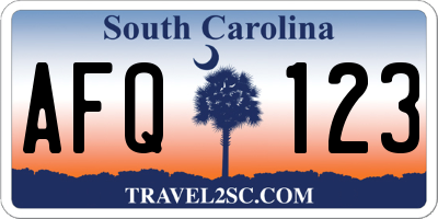 SC license plate AFQ123