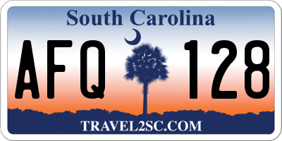 SC license plate AFQ128