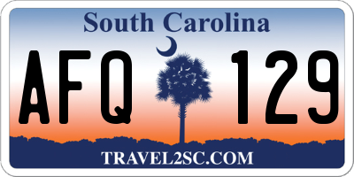 SC license plate AFQ129
